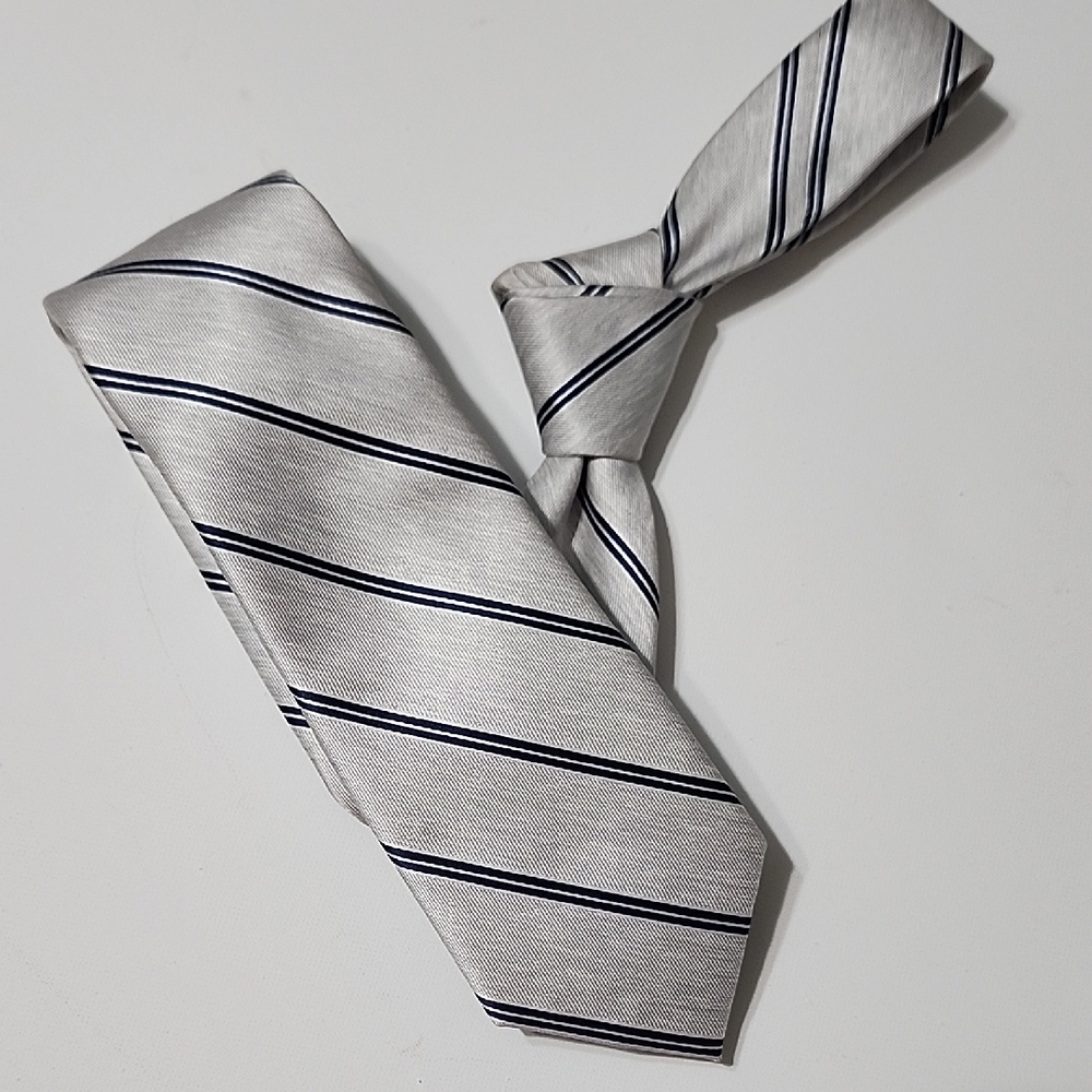 Nautica Gray and Blue Striped Tie Classic Design
